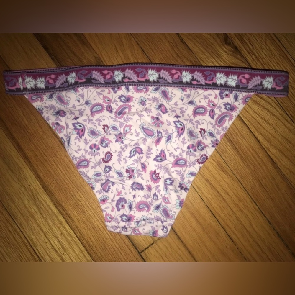 Victorias Secret Purple Floral Paisley Tube Bandeau Swimsuit Bathing Suit Bikini - Picture 4 of 7